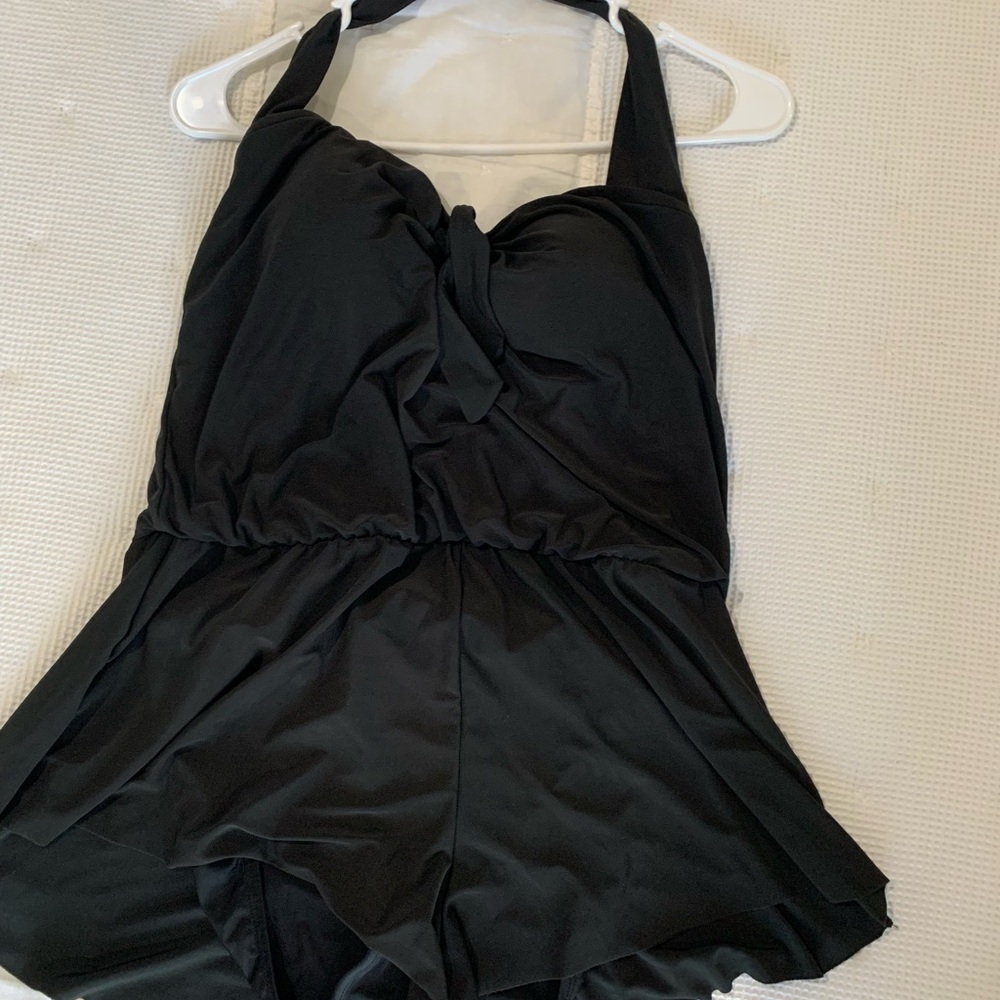 One piece swimsuit with skirt